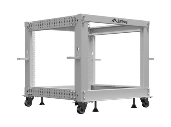 NYITOTT RACK 19" 9U 600X600-1100 ÁLLÍTHATÓ SZÜRKE LANBERG SZÜRKE