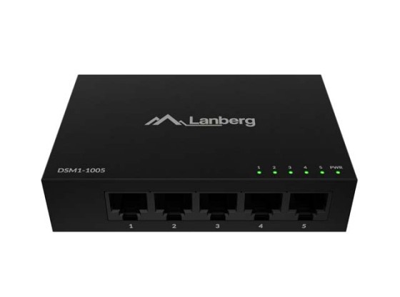 LANBERG SWITCH DSM1-1005 5X 1GB/S UNMANAGED GIGABIT ETHERNET DESKTOP 12V(METAL BURKOLAT)