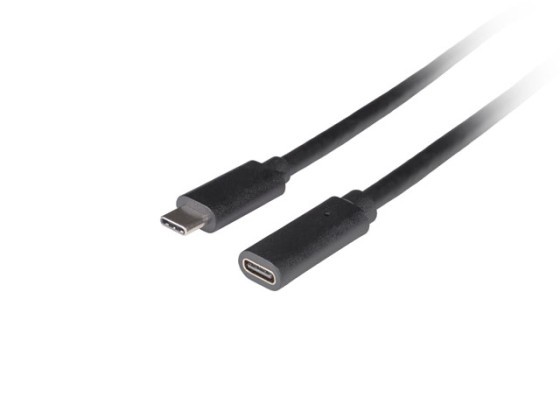 USB-C M/F 3.1 HOSSZABBÍTÓ KÁBEL 0.5M FEKETE LANBERG