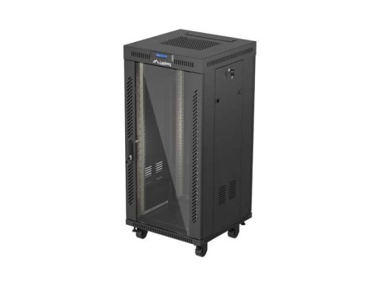 INSTALLÁCIÓS RACK 19" 24U 600X600 FEKETE ÜVEGAJTÓ LCD LANBERG (FLAT PACK) V2