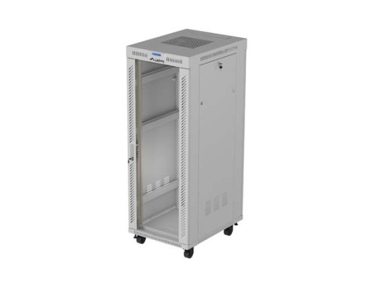 INSTALLÁCIÓS RACK 19" 32U 600X800 SZÜRKE ÜVEGAJTÓ LCD LANBERG (FLAT PACK) V2