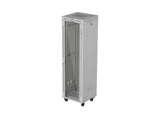 INSTALLÁCIÓS SZEKRÉNY RACK 19" 42U 600X600 SZÜRKE ÜVEGAJTÓ LCD LANBERG (FLAT PACK) V2