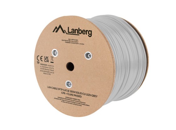 LAN KÁBEL CAT.5E SFTP 305M SOLID CU LSZH SZÜRKE CPR + FLUKE PASSED LANBERG