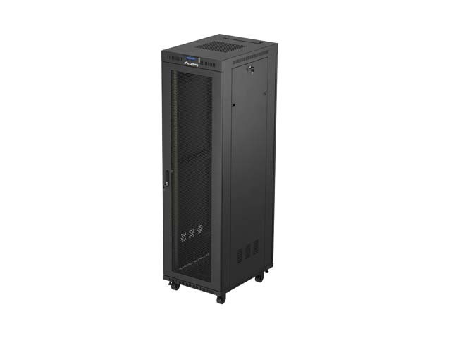 19" RACK SZEKRÉNY SZABADON ÁLLÓ 42U/600X800 (FLAT PACK) HÁLÓS AJTÓVAL LCD FEKETE LANBERG V2