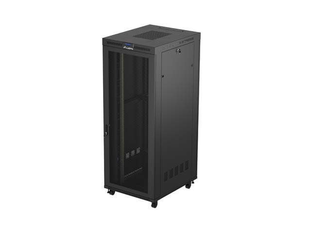 19" RACK SZEKRÉNY SZABADON ÁLLÓ 42U/800X1000 (FLAT PACK) HÁLÓS AJTÓVAL LCD FEKETE LANBERG V2