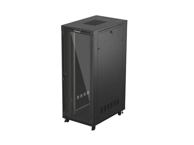 19" RACK SZEKRÉNY SZABADON ÁLLÓ 42U/800X1200 (FLAT PACK) ÜVEGAJTÓVAL LCD FEKETE LANBERG V2