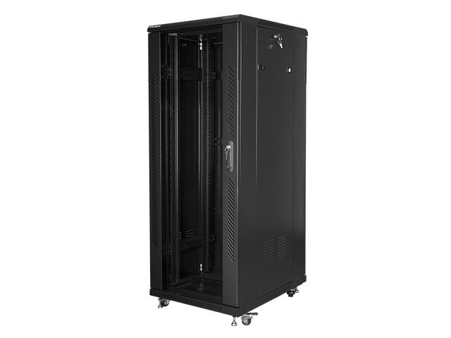 19" ÁLLVÁNYSZEKRÉNY 32U/600X800 ÜVEGAJTÓVAL FEKETE LANBERG (ÖSSZESZERELVE)