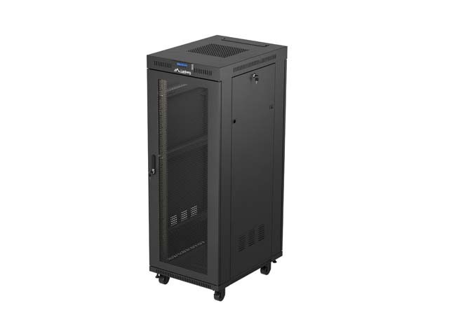 19" 32U 600X800 FEKETE LCD PERFORÁLT AJTÓ LANBERG (LAPOS CSOMAGOLÁSBAN)
