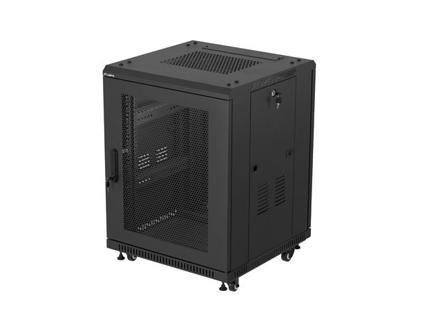 INSTALLÁCIÓS RACK 19" 15U 600X600 FEKETE PERFORÁLT AJTÓ LANBERG (FLAT PACK)