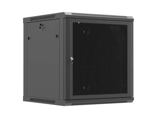 19" 12U 600X600 FEKETE PERFORÁLT AJTÓ LANBERG (LAPOS CSOMAGOLÁSBAN)