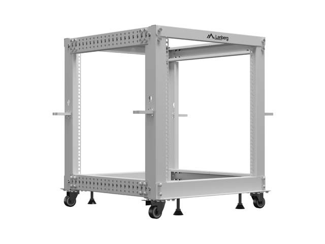 NYITOTT ÁLLVÁNY 19" 12U 600X600-1100 ÁLLÍTHATÓ SZÜRKE LANBERG SZÜRKE